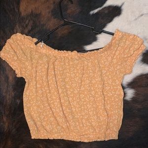 Yellow floral crop top from Tillys!